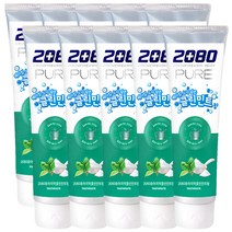 2080 베이킹소다 퓨어 치약 클린민트향 125g x 10개, 1세트