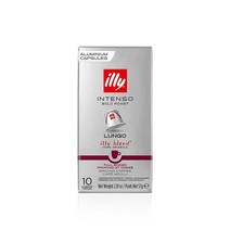 Illy 에스프레소 머신과 호환되는 1인용 커피 캡슐 100% 아라비카 원두 시그니처 이탈리아 블렌드 인텐소 룽고 다크 로스트 10개 (1팩), 10 Count (Pack of 1), Lungo Bold Roast