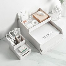 책상정리함 적층식 모듈형 데스크 오거나이저 서류 문구 정리함_[230309EA], 라지