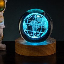 테이블축구 보드게임 풋볼 3D Soccer Basketball Earth Atmosphere Lamp Crystal Ball Table Decorative Be, 12 B Colour Earth