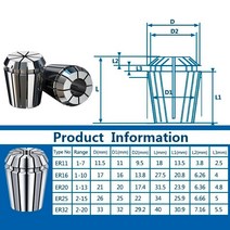 절삭공구홀더 스프링 콜렛 ER 척 CNC 밀링 선반 공구 거치대, 52 ER32 90mm