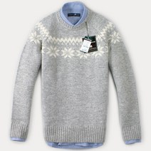 [FOREST CAMP] Lambswool Snowflake Sweater 눈꽃 스웨터[FCSW3422-L Grey]