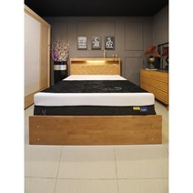 [희망일배송] 헤링본 고무나무 원목 평상형 수납 조명 S Q 싱글 퀸 침대 프레임 - 평택가구단지 청북 까소엔, Q 퀸(1610)