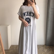 [비비애르]루즈핏 스마일 빈티[비비애르]루즈핏 스마일 빈티지 코튼 반팔 맥시 롱 원피스 A라인 플레어 훌라인지 코튼 반팔 맥시 롱 원피스 A라인 플레어 훌라인