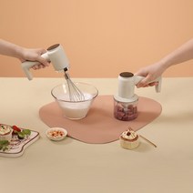 무선 미니 다용도 다지기 + 휘핑기, 아이보리, 1세트