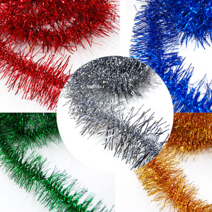 (KO) 홍콩모루 10줄X1팩 크리스마스 트리 반짝이줄 꾸미기, 빨강