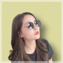 엘턴 골드-블랙 여성 각진 미러 선글라스 여자 얼굴 유행