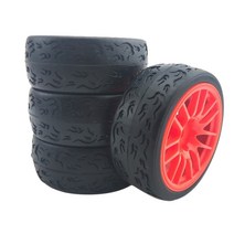 NONE 4개 RC 1/10 자동차 타이어 휠 허브 림 육각 12Mm 1:10 HPI HSP 로드 랠리 카 플랫 런 드리프트 빅풋 부품 E, 보여진 바와 같이