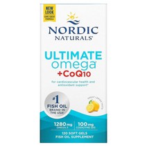 노르딕 내추럴스 얼티밋 오메가CoQ10 레몬 640mg 120연질 젤, 60 Count