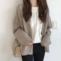 [퀸즈블라썸] 브이넥 니트 기본 가디건