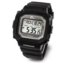 네파 NEPA 팔각 월드타임 스포츠 남성 전자 군인시계, 블랙그레이