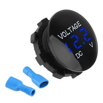 타이어 공기압 측정기 기계 센서 12v 24v led 디지털 전압계 라운드 패널 방수 전압 게이지 미터 자동차 보트에 대 한 디지털 디스플레이와 배터리 볼트 테스터, 푸른
