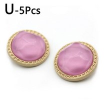 5pcs 스퀘어 라운드 금속 단추 여성 코트 바느질 의류 자 켓 스웨터 드레스 장식 액세서리, 25mm, U