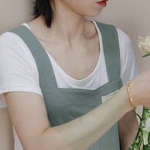 심쿵샵 린넨 북유럽풍 앞치마 공방 에이프런 신혼앞치마, 블루그린