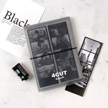 1+1 인생네컷앨범 포켓 사진첩 보관 네컷사진 앨범, 화이트&블랙