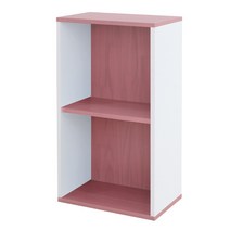 에이치엔하나 공간박스 1단2단3단4단 책장 칼라박스 낮은책장 수납형서랍, 공간2단(진달래+백색)