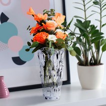 크리스탈 화병 유리 꽃병 투명 인테리어 소품