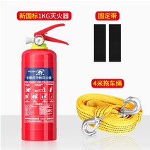 차량 탑재 소화기 휴대용 트렁크 보관 화재진압 소방 안전장비, 1KG고정벨트4미터트레일러로프