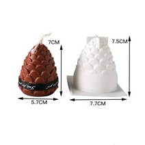 밀랍초 3D 크리스마스 소나무 콘 실리콘 촛불 금형 DIY 수제 아로마 테라피 양초 밀랍 Pinecone 공예 만들기, [01] A