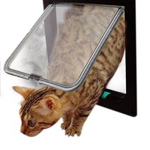 dog cat 플랩 도어 with 4 way security lock flap door for dog 고양이 새끼 고양이 abs plastic small pet gate door, 자주색, xl 28.5x24.5x5.5