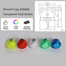 정확한 제로 딜레이 아케이드 캐비닛 DIY 키트 5V LED 스트립 복사 SANWA 투명 푸시 버튼 조이스틱 2 플레, 10 NOTE YOUR COLOR