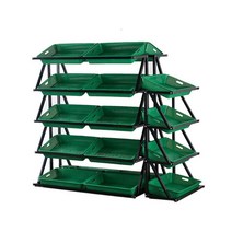 과일 채소 중앙 과일 매대 디스플레이 선반 가게, 상세이페이지 참고, 5단 브라운 바구니 중공 프레임 10