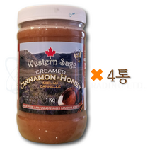 웨스턴세이지 캐나다 석청 계피 천연 꿀 1kg 정품 캐나다 직배송, 4통