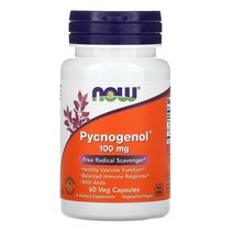 나우 푸드 Pycnogenol 100mg 캡슐 60정 피크노제놀 껍질추출물, 60개