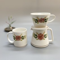 수국 도자기 커피 드리퍼 세트 핸드 드립 드리퍼 주전자 핸드 드립 세트 커피용품 선물세트