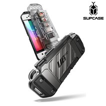Supcase 닌텐도 스위치 OLED 호환 보호커버 케이스 게임카드 수납 슬롯, 블랙