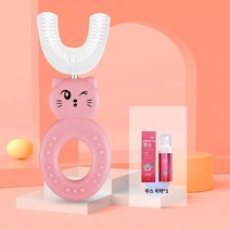 효과 전동 U형 칫솔 고주파 미백 초음파 자동양치, U.매뉴얼 캣 파우더 어덜트  치약