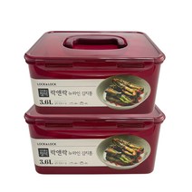 락앤락 플라스틱 직사각 원핸들 김치통 HPL890WN, 2개, 3.6L