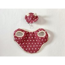 핸즈앤독 국내 고급원단 핸드메이드 강아지 도트패딩 모자set 애견의류, 도트패딩조끼+모자set-베이비핑크