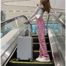 호피바지 여름 여성 재규어 찰랑 바캉스룩 레오파드 일상복 편한 와이드 아이스팬츠