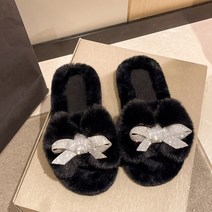 어그뮬 어그 뮬 보우 플랫 신발 크리스탈 슬리퍼 여성 부츠 겨울 유행 홈 슬라이드 디자이너 뮬 캐주얼