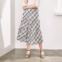 [이월할인] 써스데이아일랜드 스커트 체크 심플 T204MSK238W 트렌드존