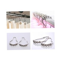 미니투룸 카라반 샤워커텐링 12p 다세대주택 욕조부스 원룸커튼 방수샤워커튼 샤워커튼비닐 샤워파티션, 집게12P(블랙), 블랙계열