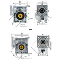 웜기어 웜기어 감속기 NMRV030 고 토크 박스 입력 9/11mm 출력 14mm 5:1/80:1 Nema23 모터에 적합, 09 50 to 1_01 input 9mm