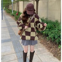 캐주얼 룩 겨울 가을 작은 코디 키커 보이는 클래식 CHIC 인싸템 눈길을 끄는 스웨터 치마 여성 3055225470