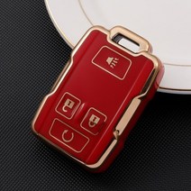차량 수납함 자동차 자동차 키 커버 셸 체인 스마트 리모트 케이스 쉐보레 타호 실버라도 서버번 GMC 시, 09 4 BOTTON- red