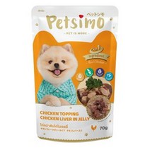 D17 반려동물 습식사료 치킨과 닭간 파우치 70g, 10개