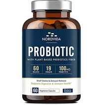 Probiotics 60 Billion CFU 19 Strains with Organic Prebiotic for Men & Women Shelf Stable Delayed Re, 1, 기타