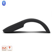 무선 블루투스 게이밍Microsoft Surface 무선 접이식 인체 공학적 컴퓨터 마우스 용 Bluetooth Arc 터치 3D, 03 Black, 한개옵션1