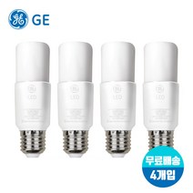 GE LED 브라이트 스틱 6W 10W 13W 16W E26E27 전구색/백색 x 4개입, 전구색(노란빛) 6W