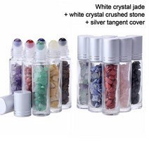 퍼스트 에센셜 오일 병 롤 온 롤러 볼 치유 크리스탈 칩 준보석 리필 가능한 용기 10m, TYHB3028A2