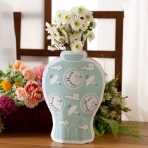 민화샵 전통 도자기 인테리어 종이 화병 만들기, 종이 도자기 화병커버-백자