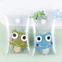 귀여운 개구리 캐릭터 순수공 가죽재질 DIY 키홀더 열세고리 가방고리 패션 머리끈 리본 장식용 악세사리, 10개, 그린