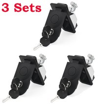 1/2/3/4PCS 블랙 알루미늄 압축 플러시 마운트 푸시 잠금 래치 키 해양 보트 RV 요트 도구 상자 캠핑카 트레일러, [02] 2 Sets