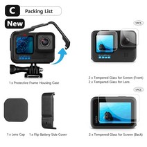 고프로호환하우징 방수케이스Vamson-GoPro 11 10 용 보호 프레임 케이스 GoPro Hero 9 블랙 액션 카메라용, 03 C