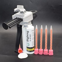 돌본드 크랙보수제 신발밑창본드 신발 목공 석재 타일 에폭시 방수 금속 본드 흰색 101 아크릴 접착제 화강암 세라믹 유리 우드 스톤 석영 및 디스펜싱 건 플런저 110 혼합 노즐, 1개